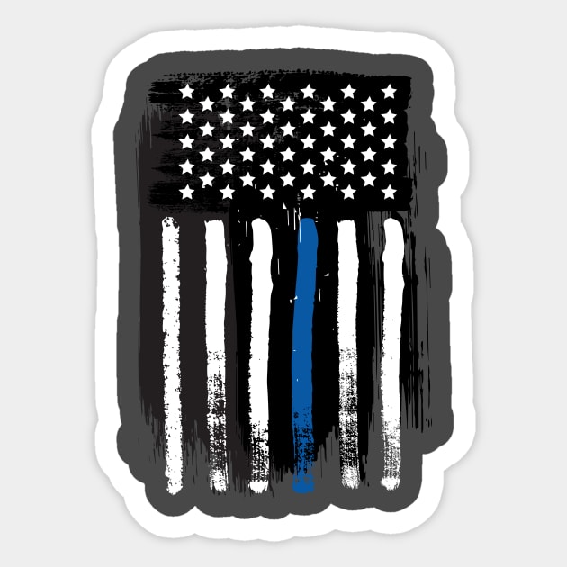 Thin Blue Line - Flag Sticker by rjzinger